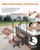 Hot Tub Steps with Handrail, 3-Step Spa Outdoor Stairs, Heavy Duty 25.2 inch Wide Above-Ground/Inflatable Pool Ladder with 550 lbs Weight Capacity, M