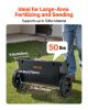 Walk-Behind Push Spreader, 50LBS Capacity, Drop Spreader with Hopper Grate, 18 in Spreading Width & 30 Settings, 10 in All Terrain Tires, Garden & La
