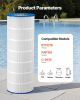 Pool Filter Cartridge, 150 Sq. Ft Spa Hot Tub Filter Cartridge Replacement, Compatible with Pentair R173216, Pleatco PAP150, Secure for Kids & Pet, T