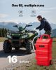 Fuel Caddy, 16 Gallon, Portable Fuel Tank with 12V DC 2.5 GPM Electric Fuel Transfer Pump, 4 ft Delivery Hose & Auto-Stop Sensor Nozzle, Tank Adapter