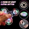 2Pack LED Light up Fidget Spinners for Kids, Sensory Fidget Toys for Kids Adults, Glow in The Dark Spinner Toys for Teens Boys Girls Gifts Classroom