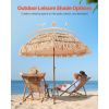 Tiki Umbrella, 6.5 ft Thatched Patio Umbrella with Tilt, Hawaiian Style Beach Parasol with Durable PP Thatch and 8 Metal Ribs, Grass Pool Umbrellas f