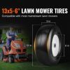 Lawn Mower Tires with Rim, 13x5-6" Tubeless Tractor Tires, 2-Pack Tire and Wheel Assembly, Flat-free PU Tires, 3.25"-5.9" Centered Hub, 3/4" Bushing