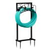 Detachable Garden Hose Holder 15.8"D x 8"W x 39.4"H, Sturdy Garden Hose Hanger Storage Rack, Outdoor Water Hose Organizer for Patio Garden Farm, Blac