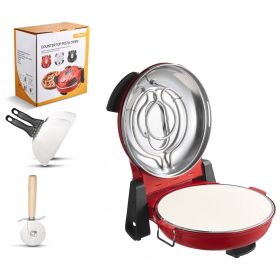 Pizza Oven, 12 in Electric Pizza Maker, 1200W Electric Pizzas Cooker with Cordierite Stone, 5-Mode Temperature Control, Viewing Window for Precise Co (Default: Default)