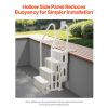 Swimming Pool Ladder, 4-Step Double Handrails Stairs with Non-slip Heavy Duty Steps, Max Load Capacity 400 lbs, for 48-54 In Inground & Above-ground