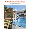 Swimming Pool Ladder, 4-Step Double Handrails Stairs with Non-slip Heavy Duty Steps, Max Load Capacity 400 lbs, for 48-54 In Inground & Above-ground